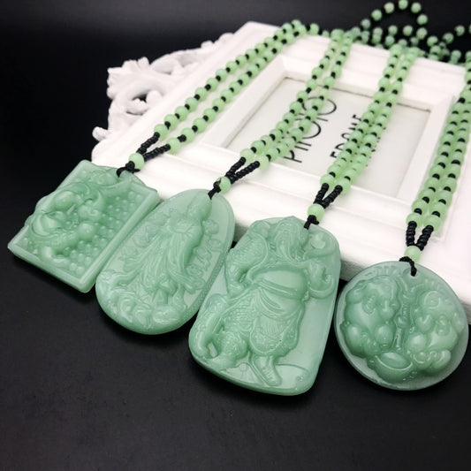 Women's & Men's Light Buckle Maitreya Buddha Couple Guan Gong Dragon Small Pendants