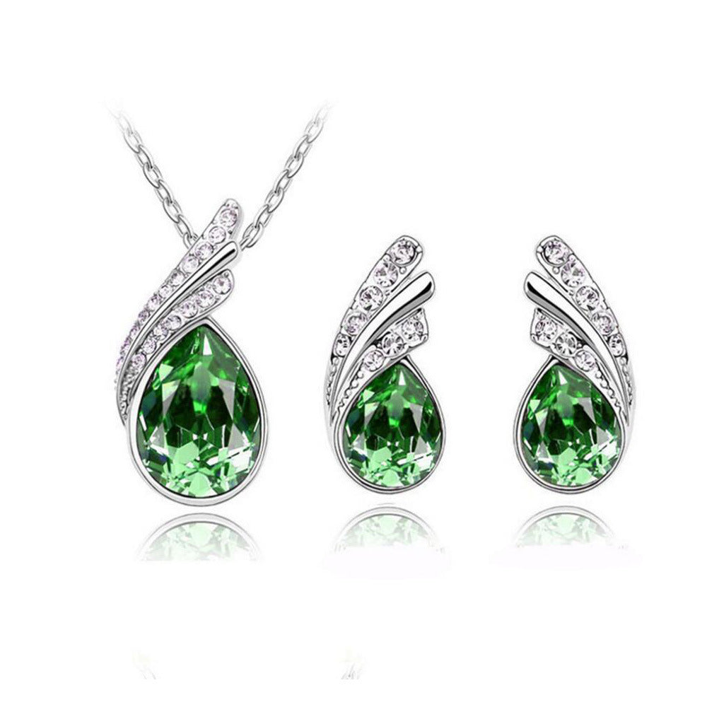 Fashion Trendy Water Drop Crystal Ear Clavicle Rings