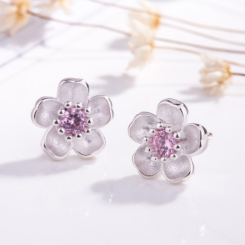 Flower Temperamental Personalized Mori Creative Zircon Earrings