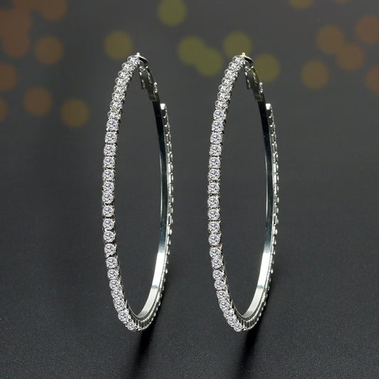Korean Fashion Exaggerated With Diamond Big Ear Circle Female Earrings