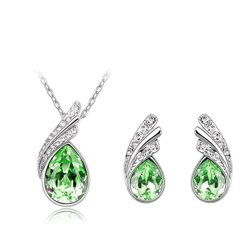 Fashion Trendy Water Drop Crystal Ear Clavicle Rings