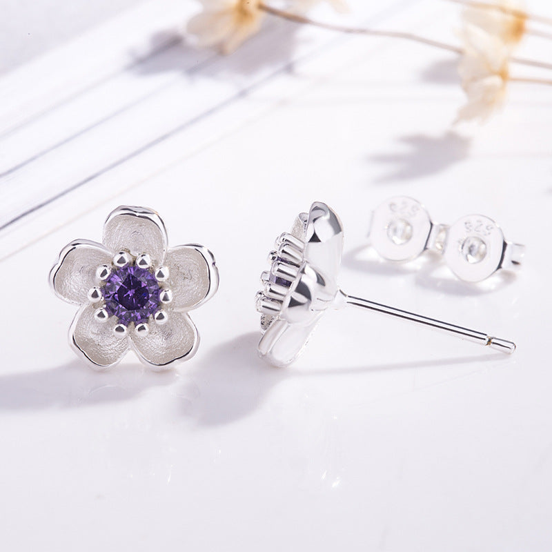 Flower Temperamental Personalized Mori Creative Zircon Earrings