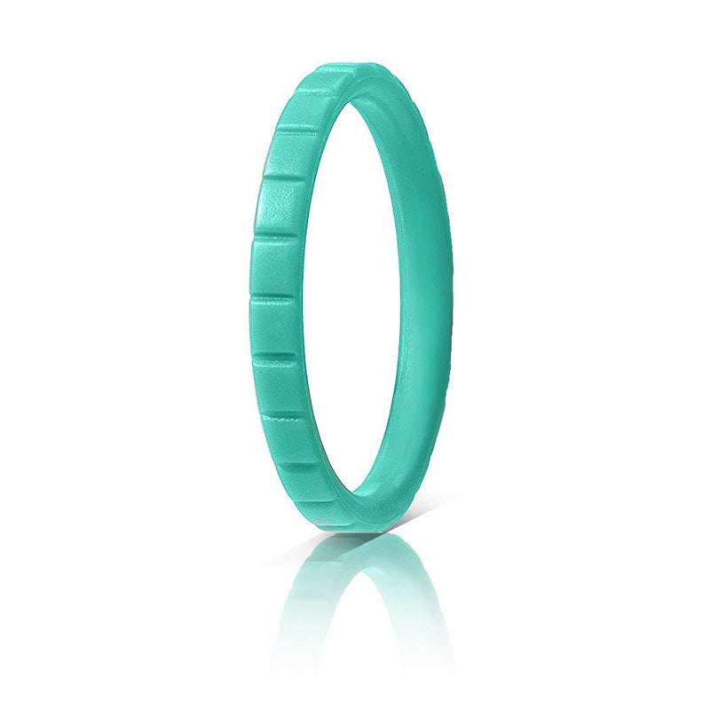 Women's Wide Step Silica Gel Stacked Wedding Geometric Pattern Ring
