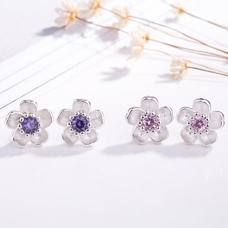 Flower Temperamental Personalized Mori Creative Zircon Earrings