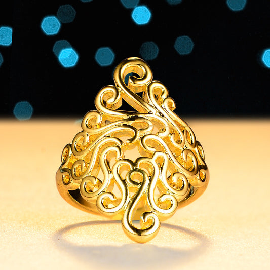 Flower Female Retro Pattern Shank Fashion Exaggerated Rings