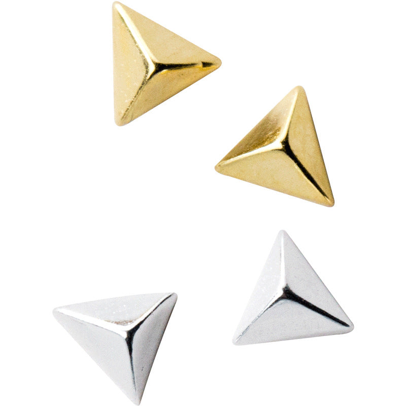 Women's Sier Korean Fashion Simple Mini Triangle Earrings