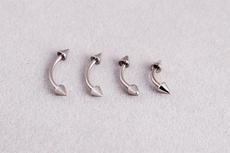 Stainless Steel Pointed Cone Simple Eyebrow Earrings