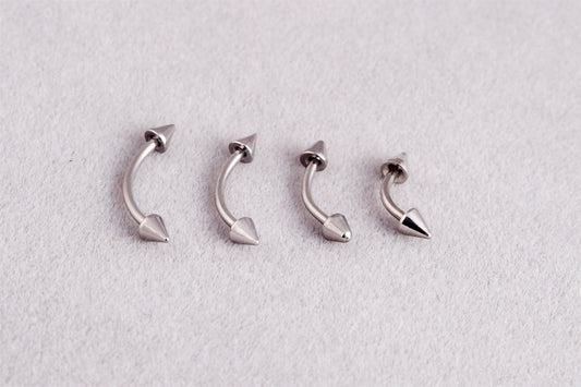 Stainless Steel Pointed Cone Simple Eyebrow Earrings