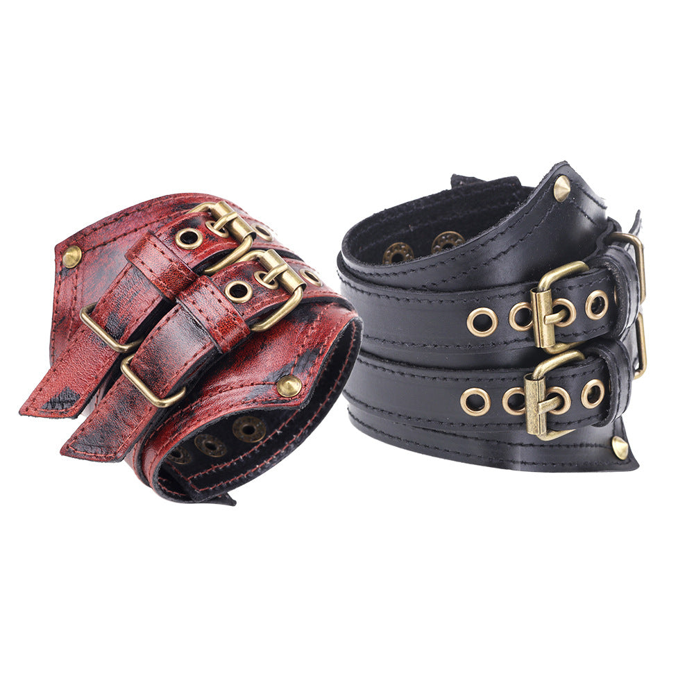 Men's Retro Style Cattle Leather Cowhide Width Bracelets