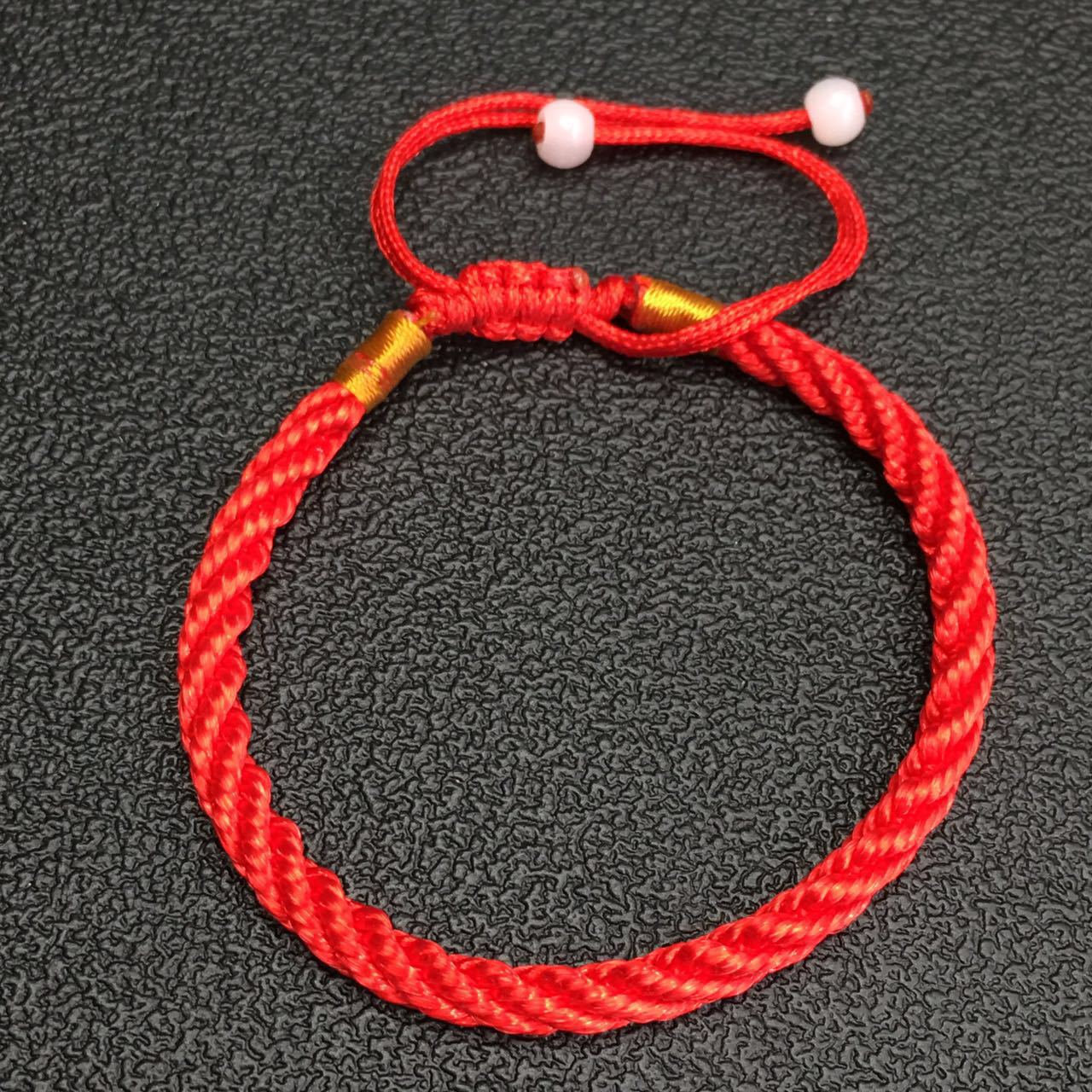 Red Rope String Of Jades Pearls Couple Bracelets