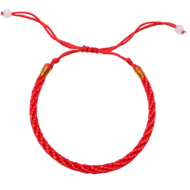 Red Rope String Of Jades Pearls Couple Bracelets