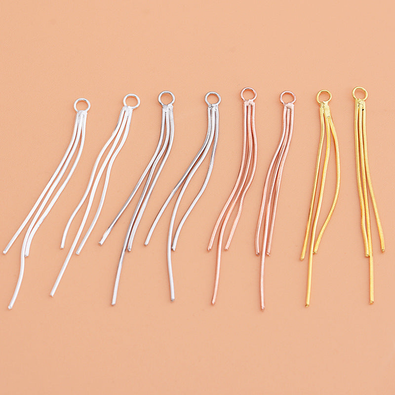 Sterling Sier Snake Bones Chain Three Terms Earrings