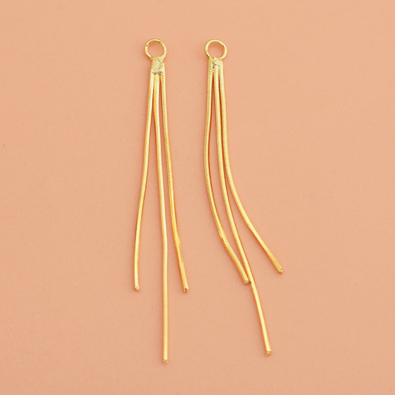 Sterling Sier Snake Bones Chain Three Terms Earrings