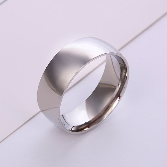Steel Ornament Couple Titanium Bright Surface Rings