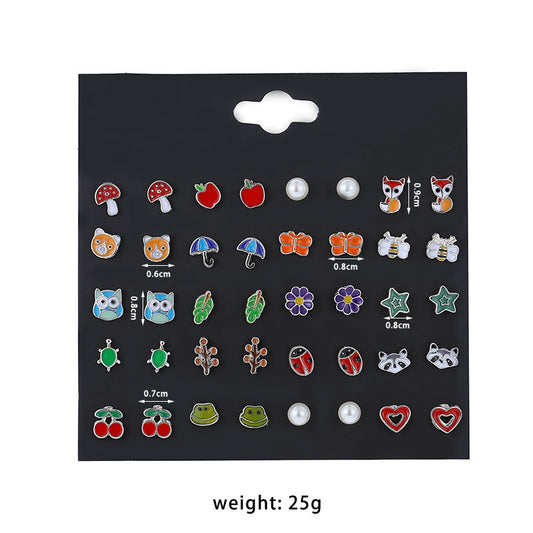 Wild Animal Fruit Combination Suit Female Earrings