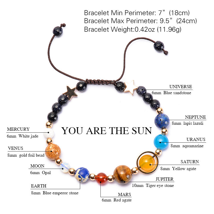 Universe Galaxy Solar System Eight Planets Bracelets