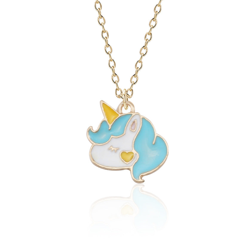 Pegasus Style Personality Rainbow Color Drop Necklaces