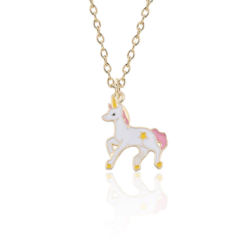 Pegasus Style Personality Rainbow Color Drop Necklaces