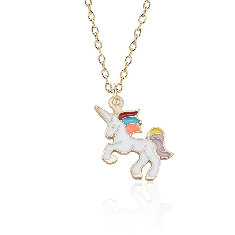 Pegasus Style Personality Rainbow Color Drop Necklaces