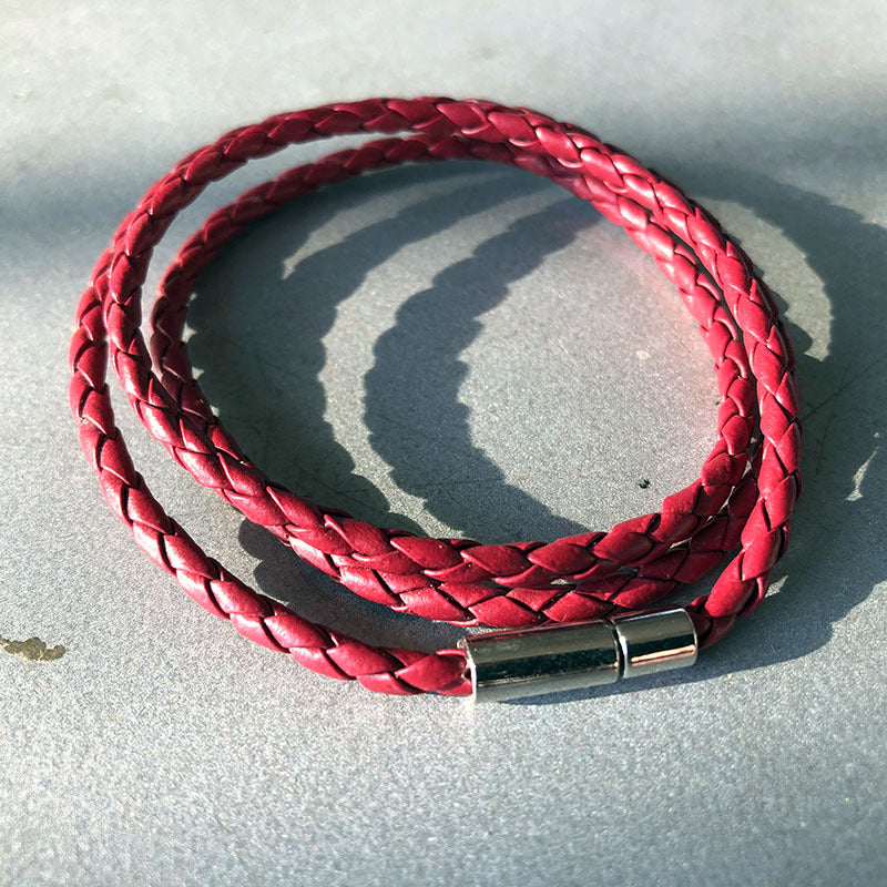 Men's Woven Twisted Constellation Alloy Piece Leather Bracelets