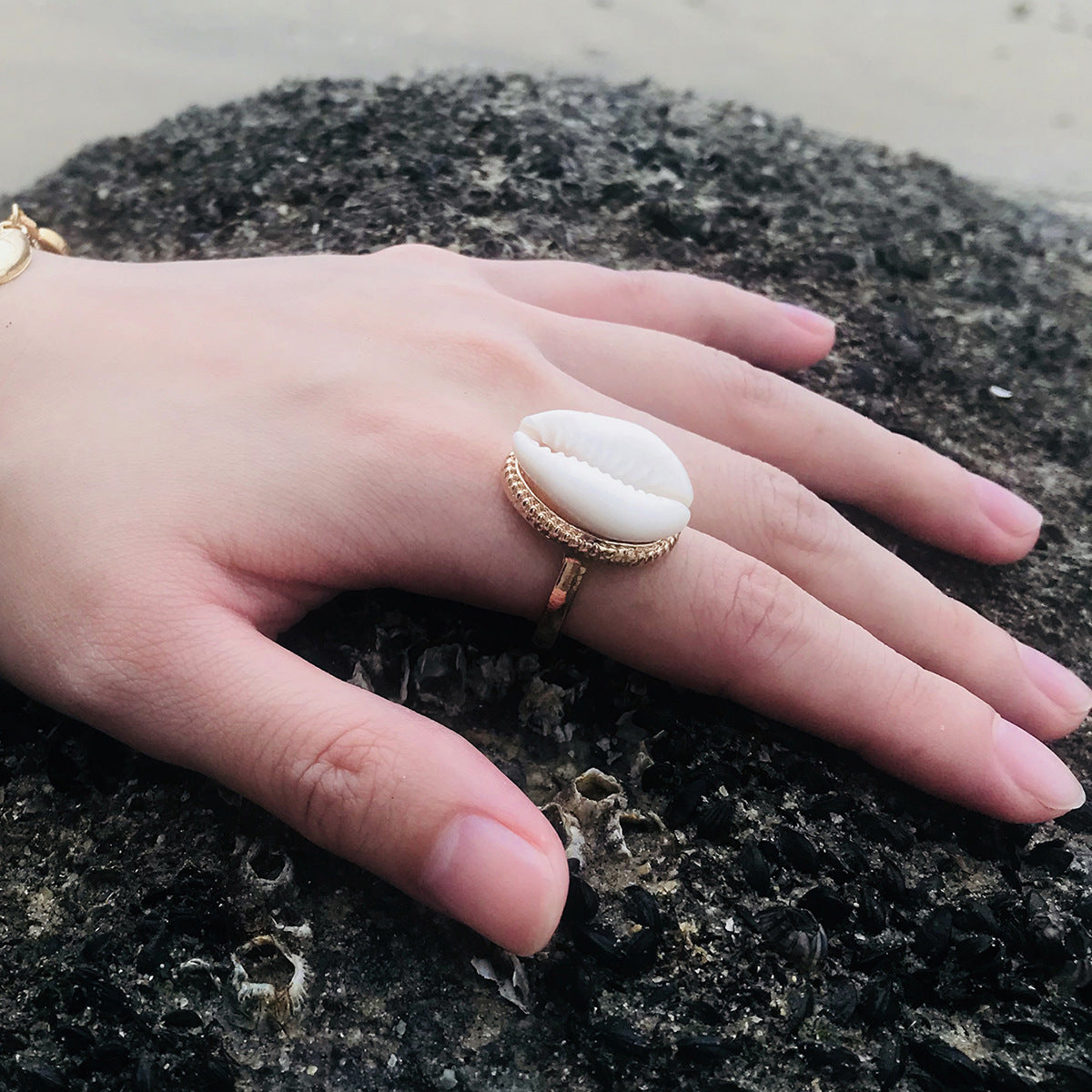 Simple Opening Ethnic Style Casual Creative Shell Rings