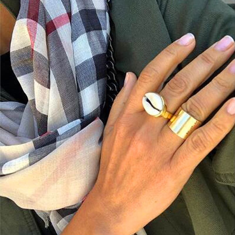 Simple Opening Ethnic Style Casual Creative Shell Rings
