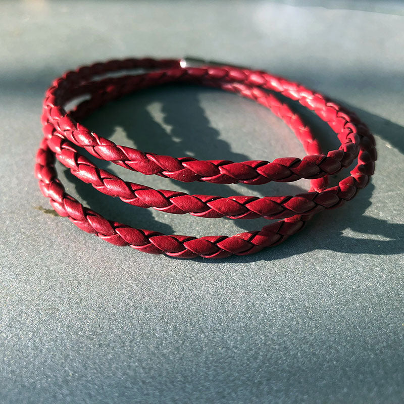 Men's Woven Twisted Constellation Alloy Piece Leather Bracelets