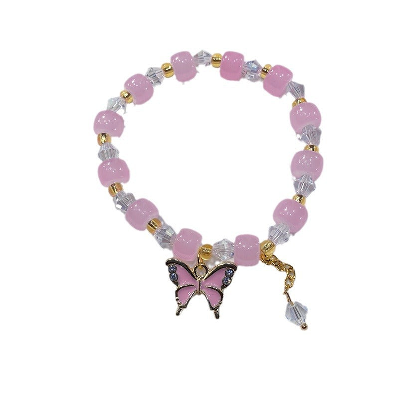 Jujube Beads Butterfly Glazed Beaded Candy Bracelets