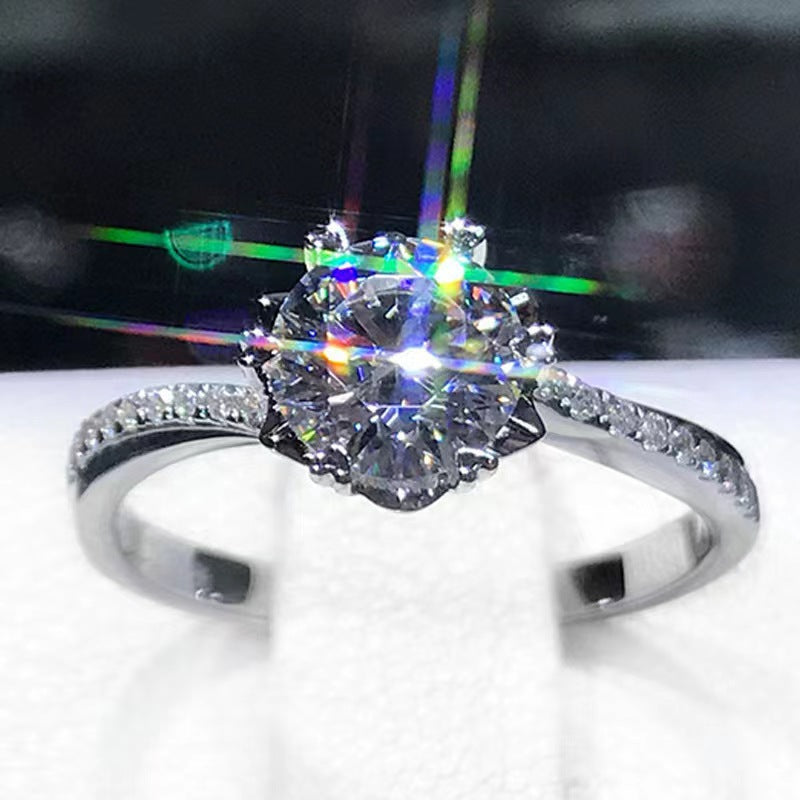Live Broadcast Sier Moissanite Female Karat Rings