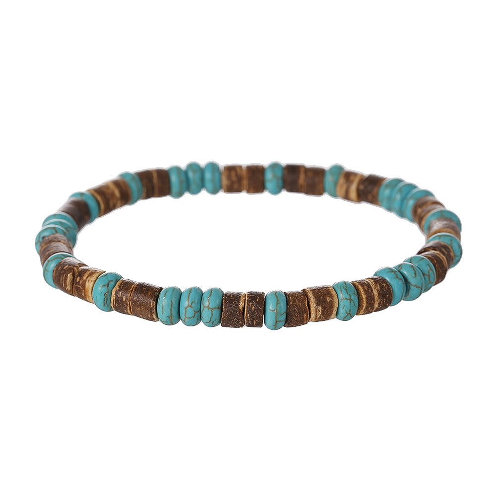 Men's Turquoise Wooden Bead Trendy Fashion Joker Bracelets