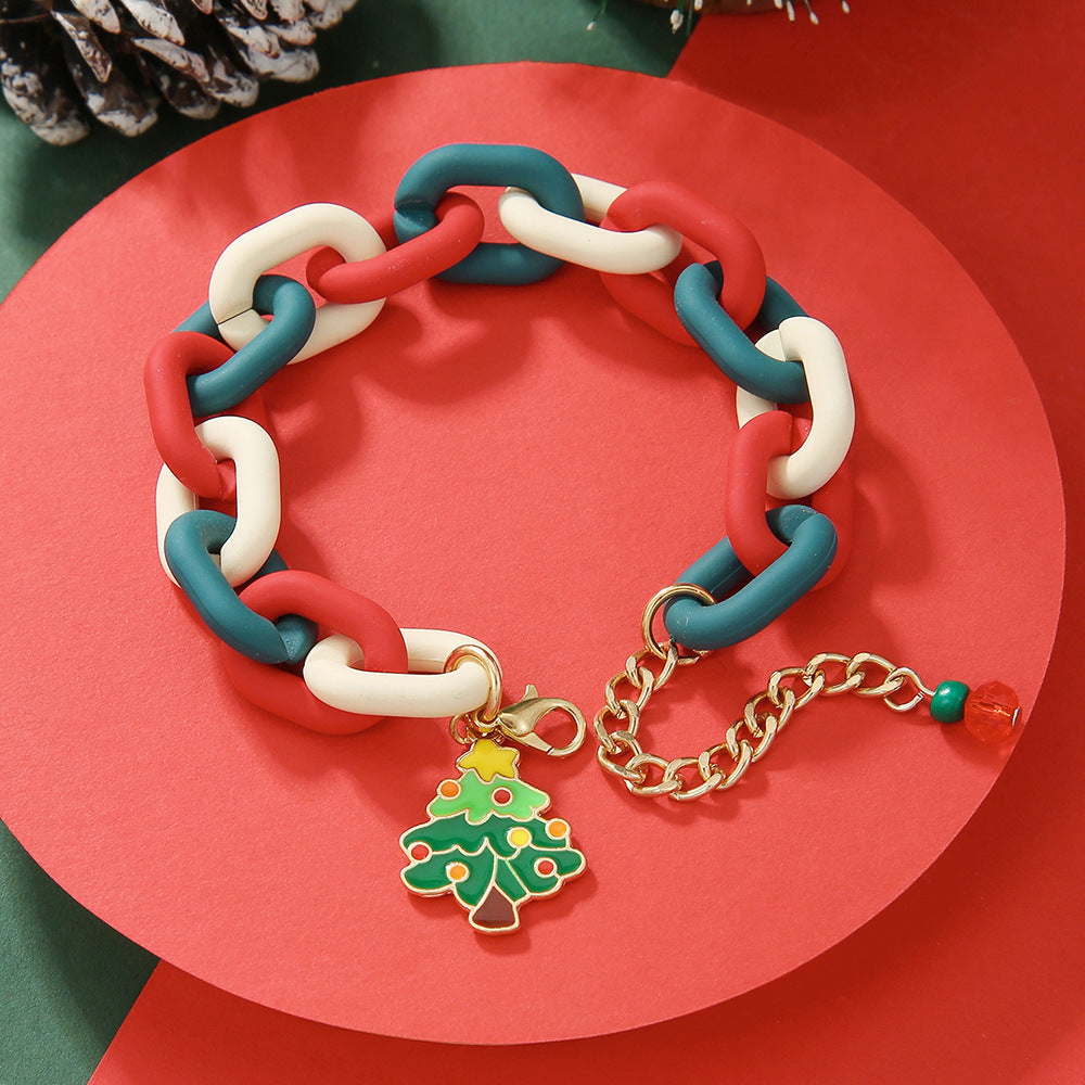 Bell Pearl Snowflake Elk Festive Holiday Bracelets