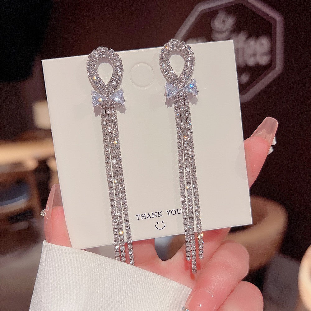 Needle Elegant Tassel Advanced Simple Thin Earrings