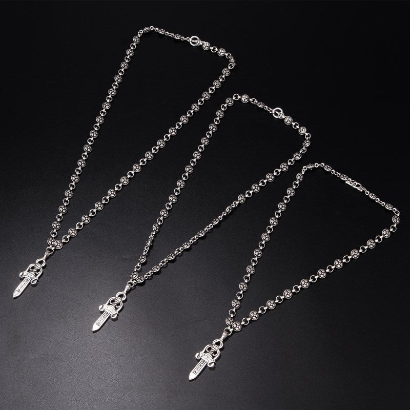 Electroplated Big Sword Sweater Chain Distressed Necklaces