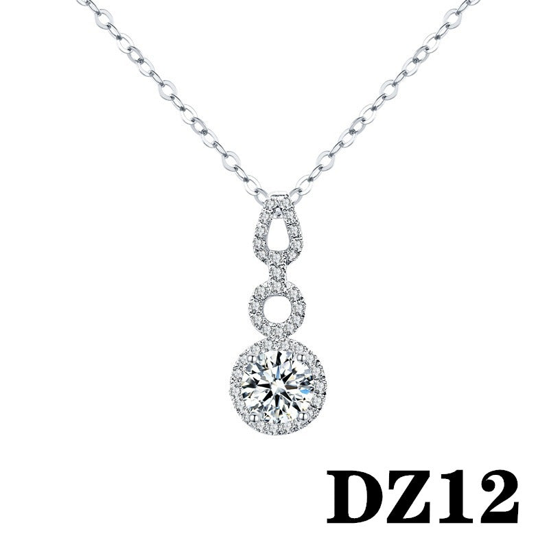 Imitation Moissanite Female White Gold Plated Pendants