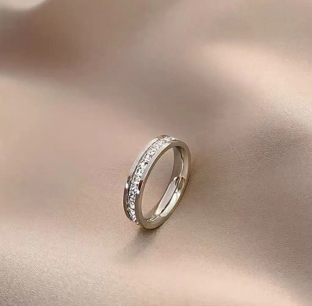 Niche Small Square Diamond Full Starry Rings