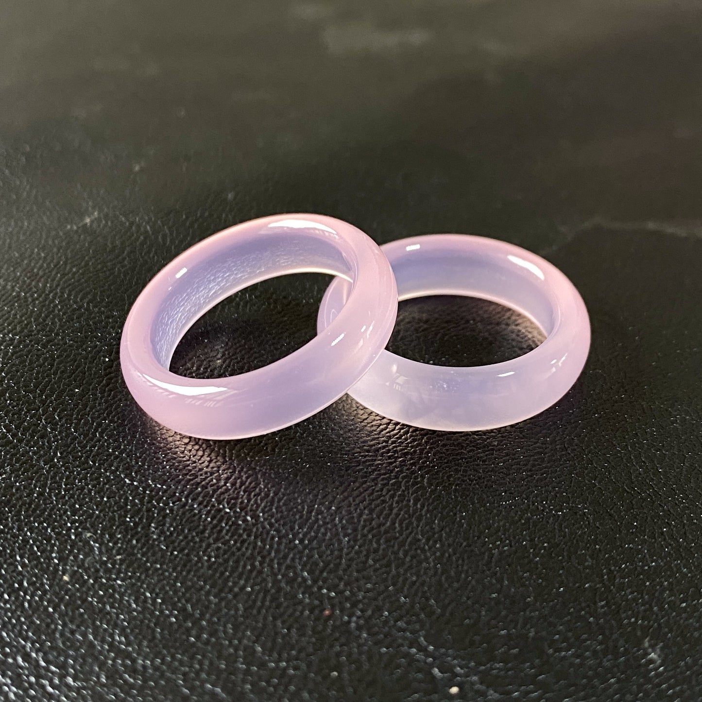 Natural Agate Shank Flexible Jade Chalcedony Couple Live Ring