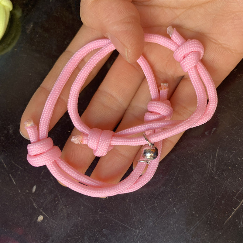 Matching Red Rope Pair Magnet Luminous Bracelets