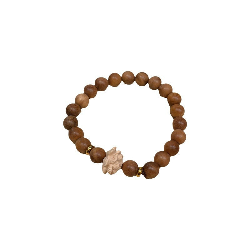 Girlfriends Wooden Bead Lotus Boys Zen Niche Retro Bracelets