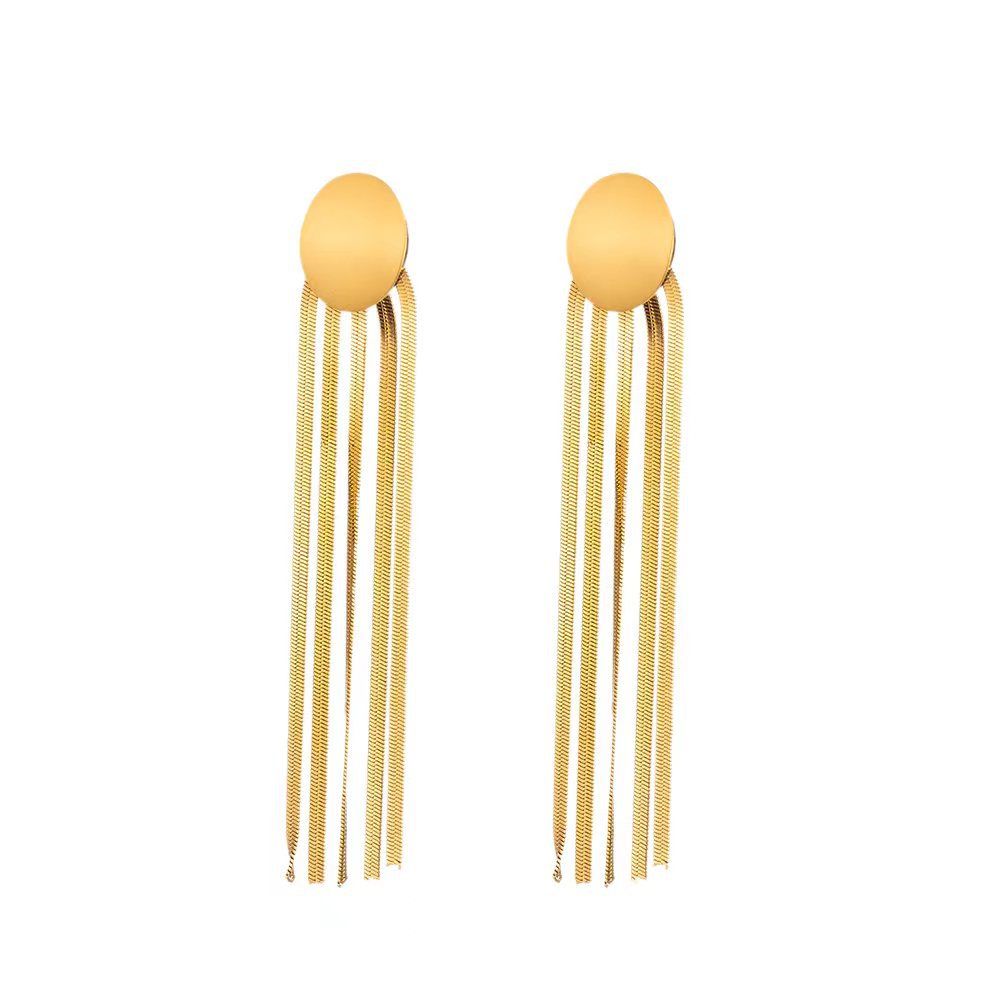 Women's Square Tassel High Sense Exaggerated Gold Earrings