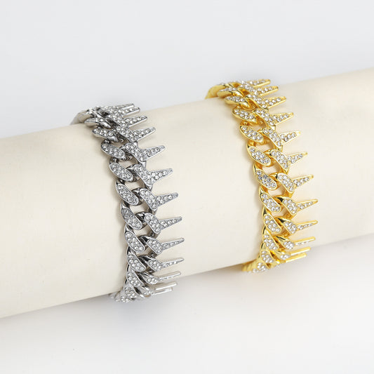 Thorns Barbed Comb Shape Cuban Rap Necklaces