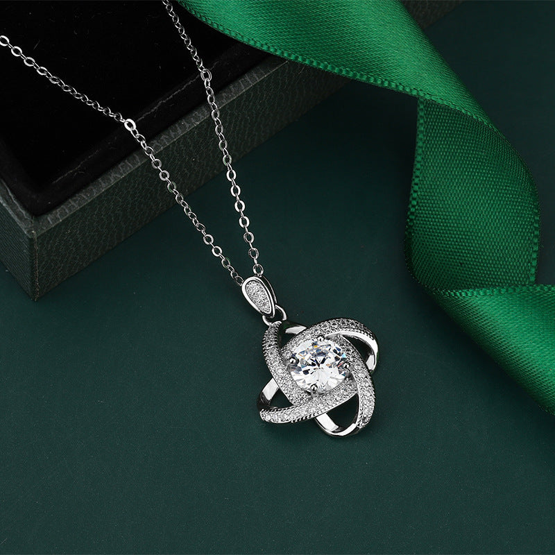 Imitation Moissanite Female White Gold Plated Pendants