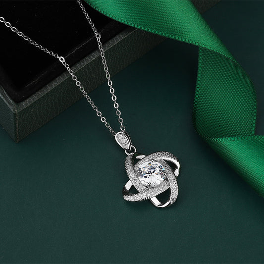 Imitation Moissanite Female White Gold Plated Pendants