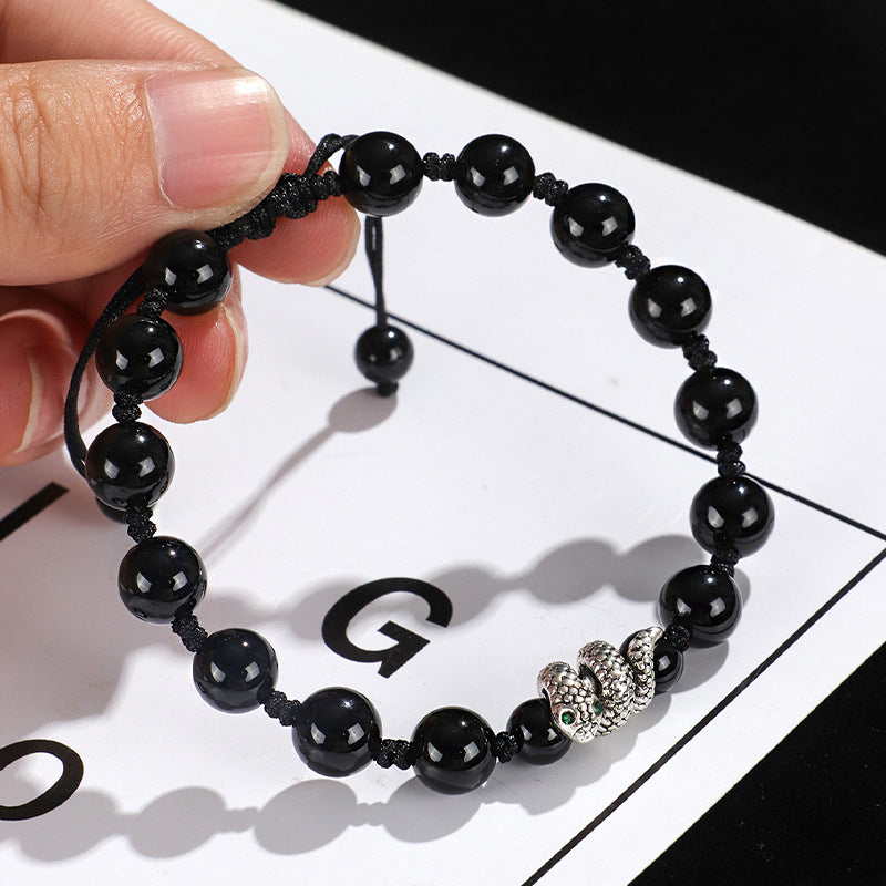 Black Agate Beaded Blessing Couple Female Bracelets