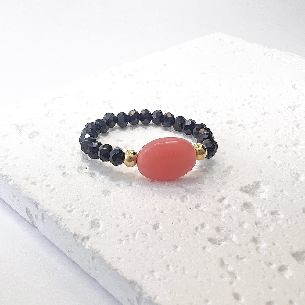 Cute Colored Glaze Luminous Glow Beaded Rings