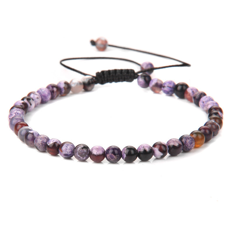 Natural Agate Stone Woven Female Beads Mini Energy Bracelets