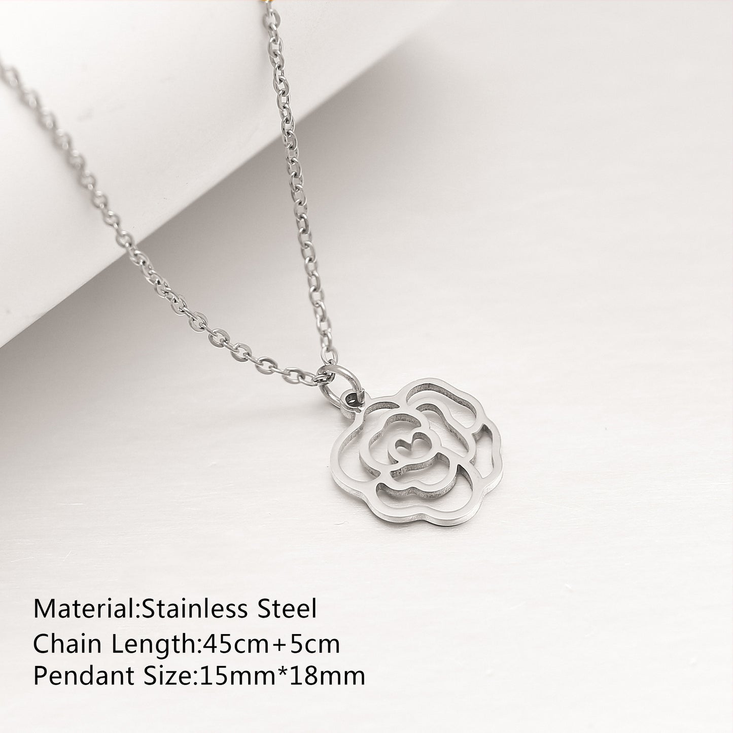 Women's Steel Simple Butterfly Clover Lucky Lotus Mushroom Clavicle Chain Color Necklace