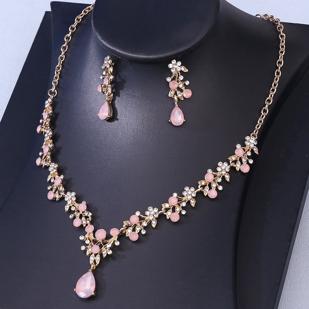 Bridal Rhinestone Ornament Fashion Water Drop Necklaces
