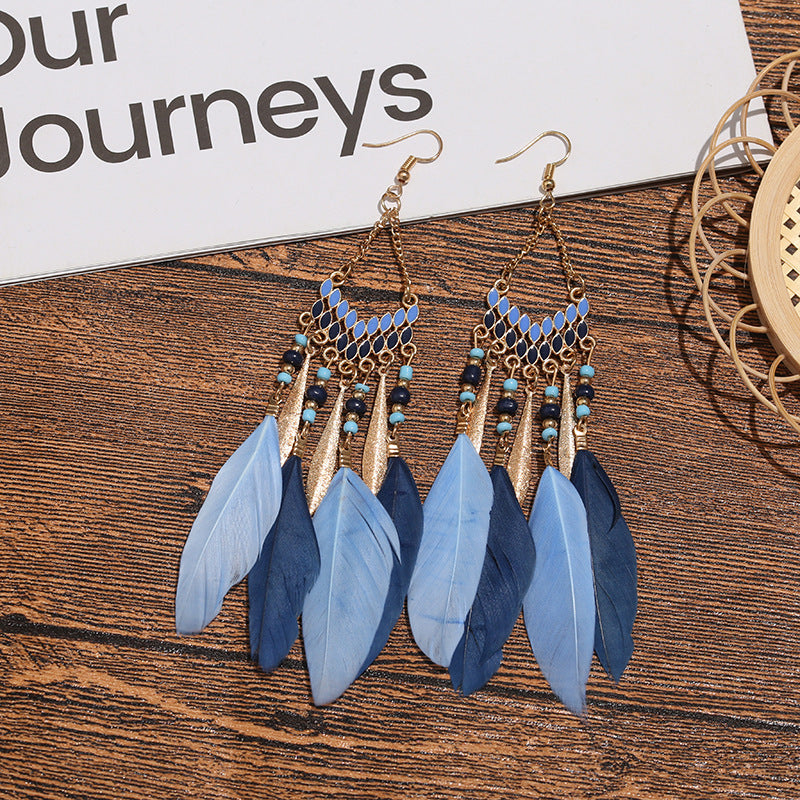 Long Ear Hook Personality Yunnan Travel Accessories Earrings