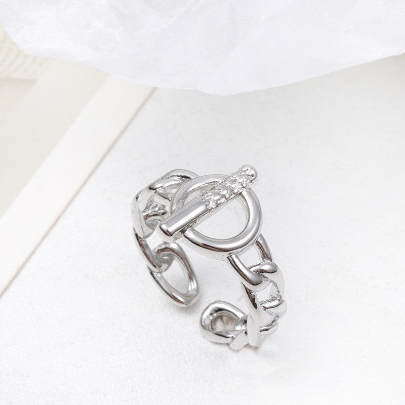 Micro Inlaid Zircon Pearl White Female Rings