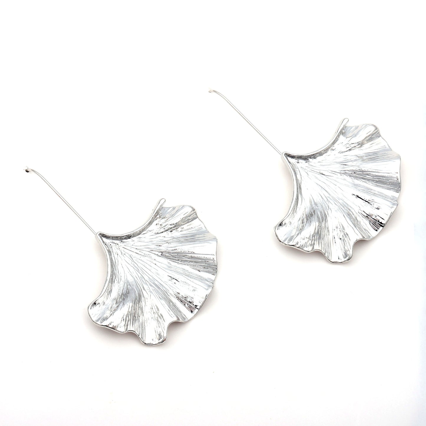 Creative Metal Texture Ginkgo Leaf Alloy Earrings